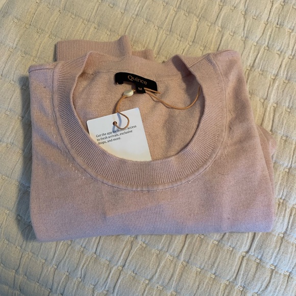 Quince Lightweight Organic Cotton Cashmere Crew Neck Sweater Medium - Picture 4 of 9